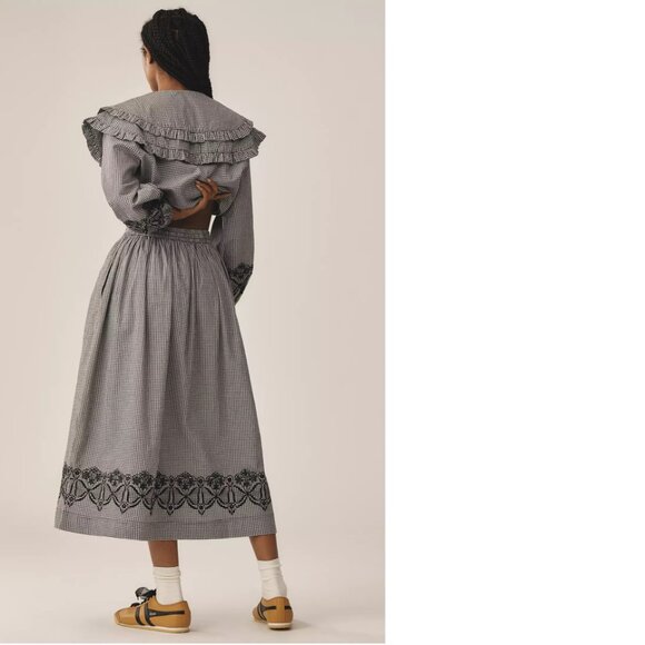 Anthropologie Damson Madder Keeley Midi Skirt size 2 new nwt black color - Picture 5 of 9